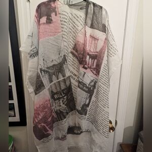 Newspaper patterned summer coverup